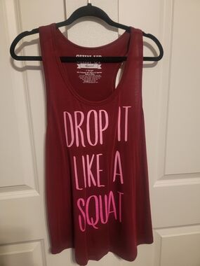 Chin Up Apparel Maroon Muscle Tee with Pink Graphic